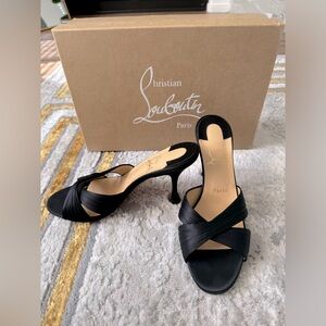 Christian Louboutin Nicol is Back Satin Sandal Slide